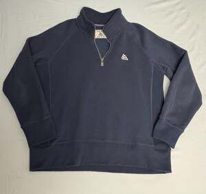 Galt Sand Navy Blue 1/2-Zip Mock Neck Sweatshirt with Triangle Logo GS-M-080